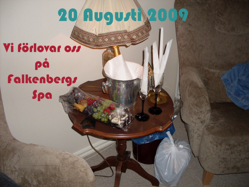 2009-08-20. Vi förlovar oss på Falkenbergs Spa.